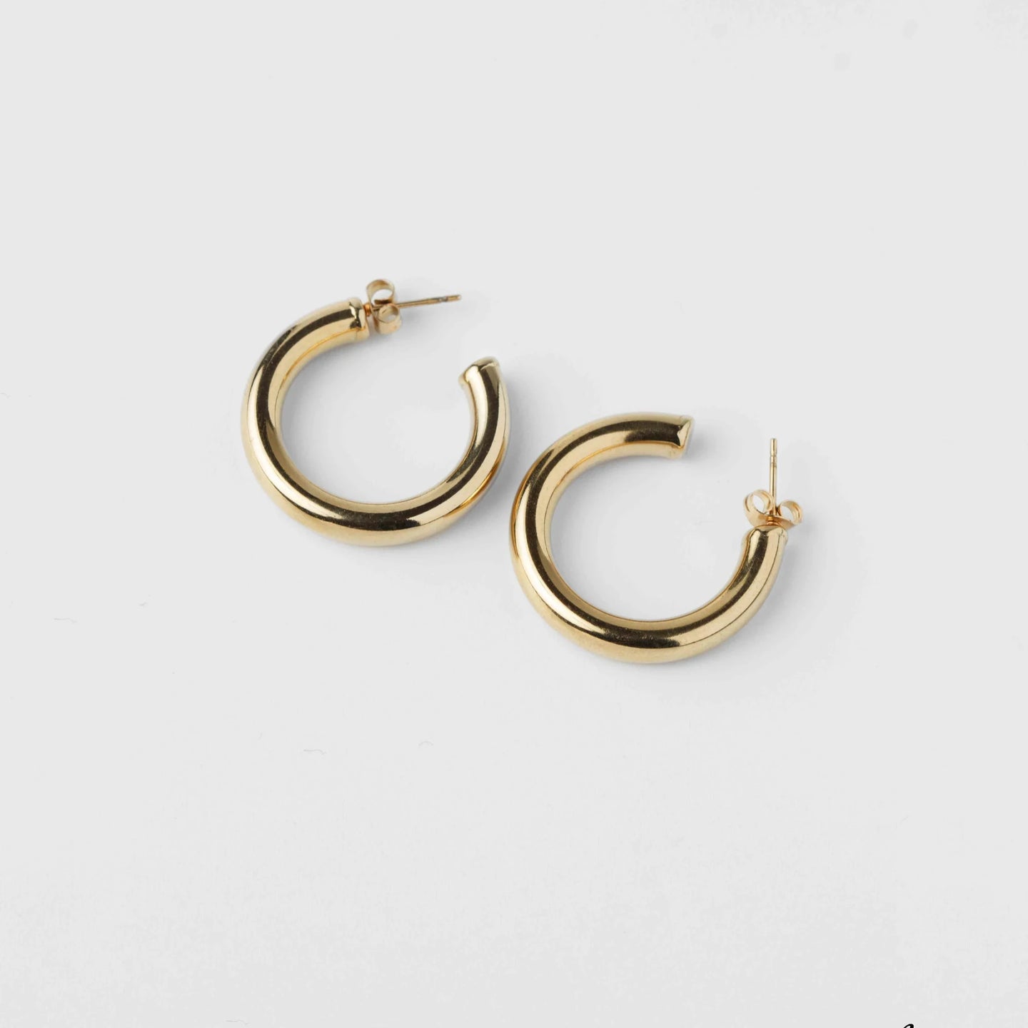 18k gold plated half hoop chunky earrings